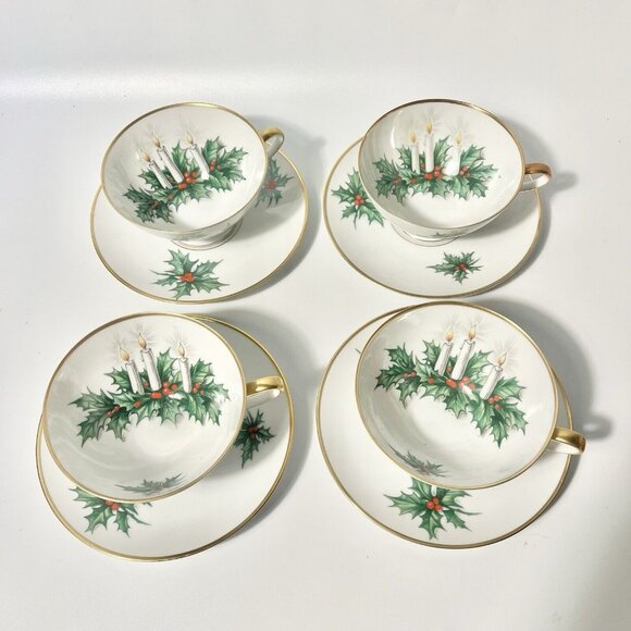 TIRSCHENREUTH NOEL PASCO GERMANY LOT 4 COFFEE CUPS 4 SAUCERS MCM 3748 - Picture 1 of 8